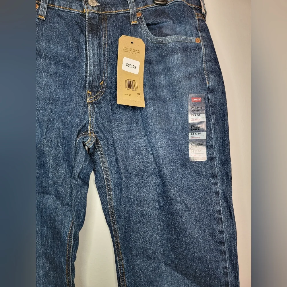 LEVI'S 541 Athletic Taper MEN'S JEANS Blue Regular Straight Waist 33 Length 30 - Picture 5 of 8